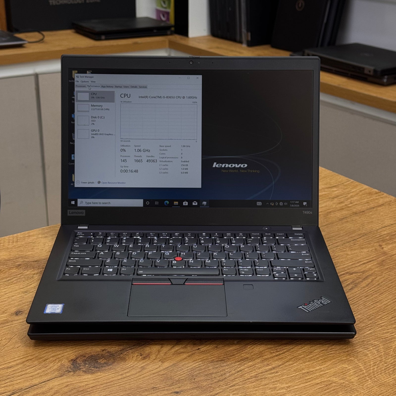 Lenovo ThinkPad T490s 14.0″ Core i5 8th Gen (4 Cores) Intel Integrated Graphics – Certified | Checked by Technology Zone
