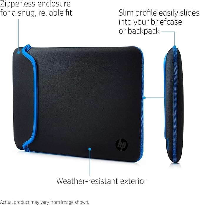 HP 14 Inch (35.5 cm) Black & Blue Reversible Neoprene Sleeve