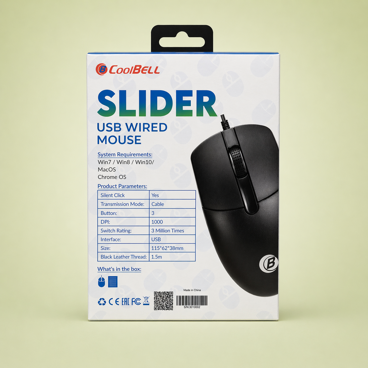 CoolBell Slider USB Mouse – Smooth &amp; Reliable Control – 1 Year Warranty | Certified by Technology Zone