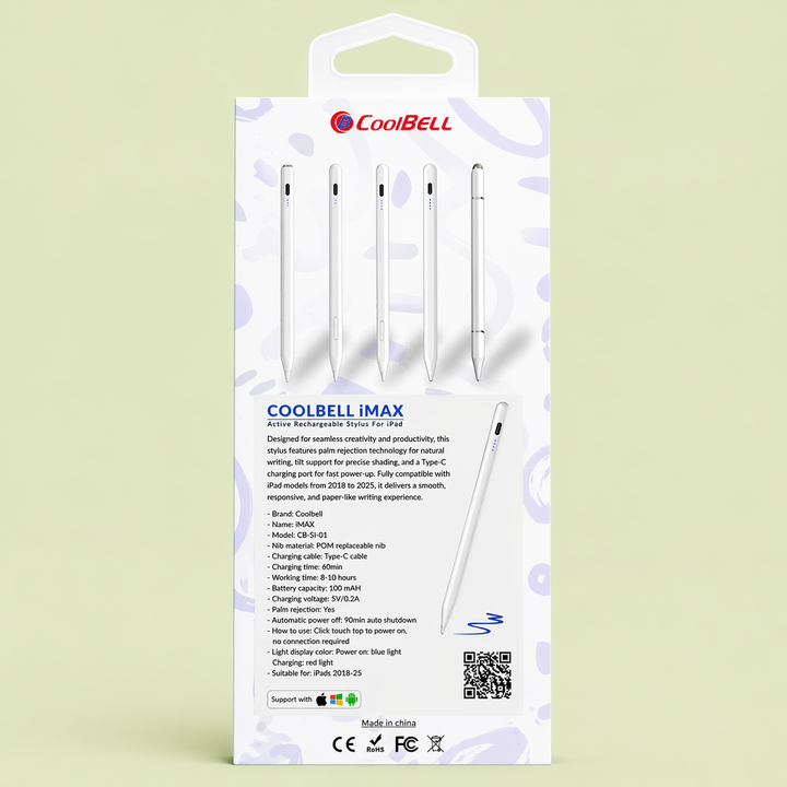 CoolBell I-MAX Stylus Pen – Smart Touch Precision (iPad ) – 1 Year Warranty | Certified by Technology Zone