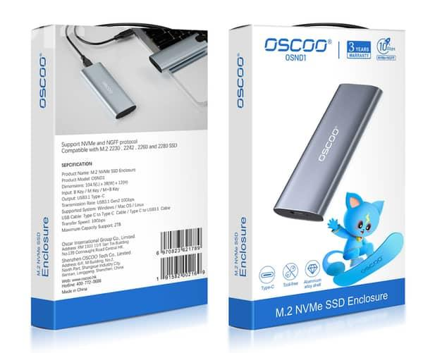 OSCOO M.2 NVMe SSD Enclosure