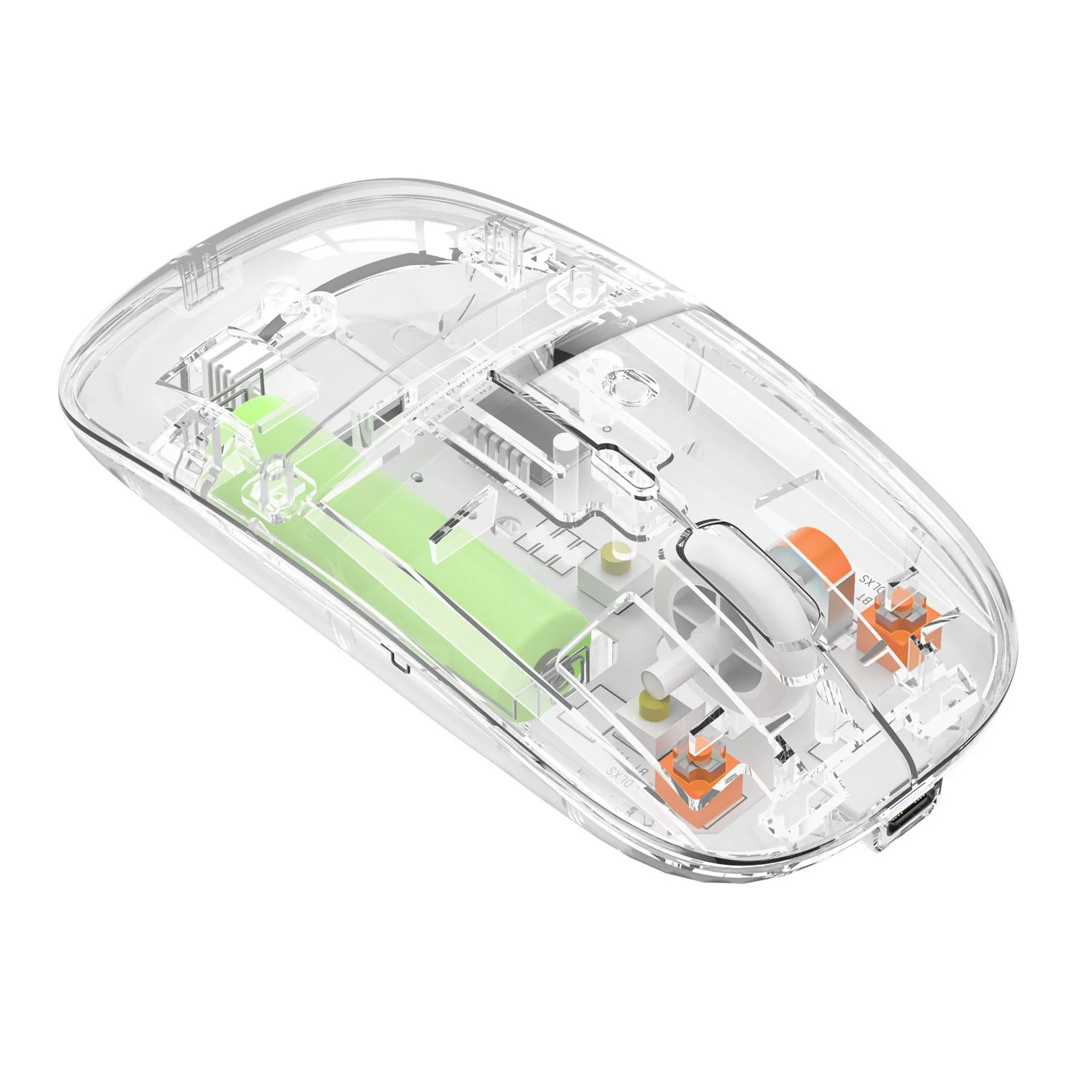 Transparent Wireless Bluetooth Mouse – Type-C Rechargeable